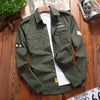 Khaki Casual Slim Fit with Pocket Long Sleeve Vintage Jacket